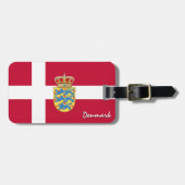 Dänemark Gepäckmarken, patriotische dänische Flagg Gepäckanhänger (Vorderseite horizontal)