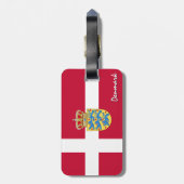 Dänemark Gepäckmarken, patriotische dänische Flagg Gepäckanhänger (Rückseite vertikal)