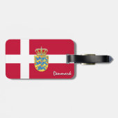 Dänemark Gepäckmarken, patriotische dänische Flagg Gepäckanhänger (Rückseite horizontal)