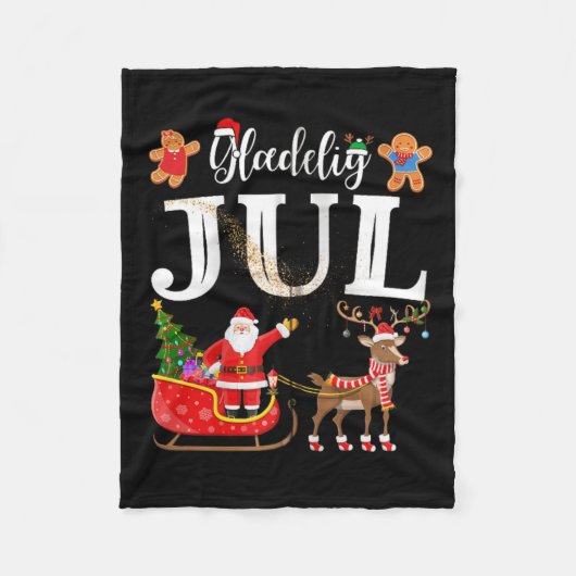 Dänemark Glædelig Jul Danish Merry Christmas Glæde Fleecedecke (Vorderseite)
