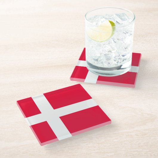 Dänemark Glasuntersetzer (Schrägansicht)