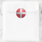 Dänemark Glossy Circle Flag Runder Aufkleber (Tasche)