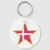 Dänemark Gold-Star-Flaggenland Schlüsselanhänger (Vorderseite)