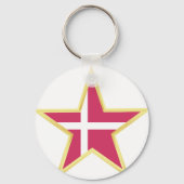Dänemark Gold-Star-Flaggenland Schlüsselanhänger (Rückseite)