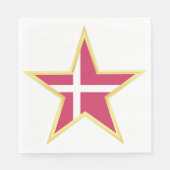 Dänemark Gold-Star-Flaggenland Serviette (Vorderseite)