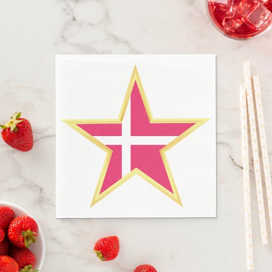 Dänemark Gold-Star-Flaggenland Serviette