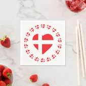 DÄNEMARK HEART SHAPE FLAG SERVIETTE (Beispiel)