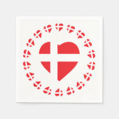 DÄNEMARK HEART SHAPE FLAG SERVIETTE (Vorderseite)