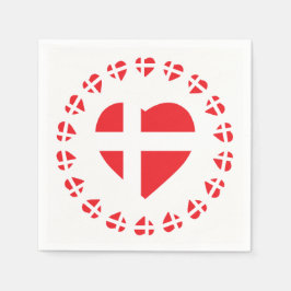 DÄNEMARK HEART SHAPE FLAG SERVIETTE