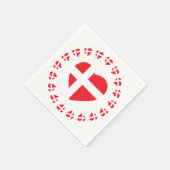 DÄNEMARK HEART SHAPE FLAG SERVIETTE (Ecke)
