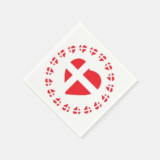 DÄNEMARK HEART SHAPE FLAG SERVIETTE (Ecke)
