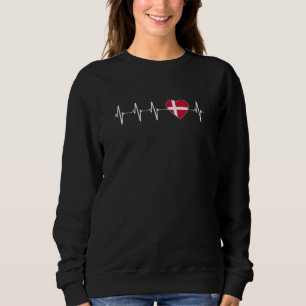 Dänemark Heartbeat I Liebe Dänemark Flaggenstaat H Sweatshirt
