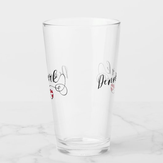 Dänemark Herz, dänische Flagge Glas (Links)