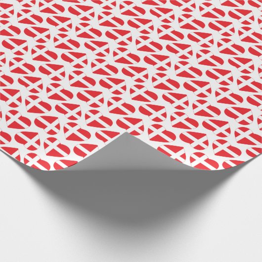 DÄNEMARK-HERZ-FORM-FLAGGE GESCHENKPAPIER (Ecke)