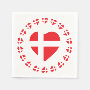 DÄNEMARK-HERZ-FORM-FLAGGE SERVIETTE
