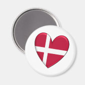 Dänemark Herzenflagge Magnet (Vorderseite/Rückseite)