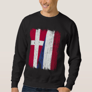 Dänemark Holland Half Flag Dänisches niederländisc Sweatshirt