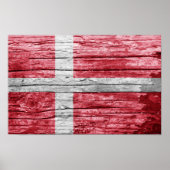 Dänemark Holzflagge Poster (Vorne)