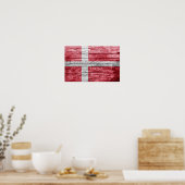 Dänemark Holzflagge Poster (Küche)