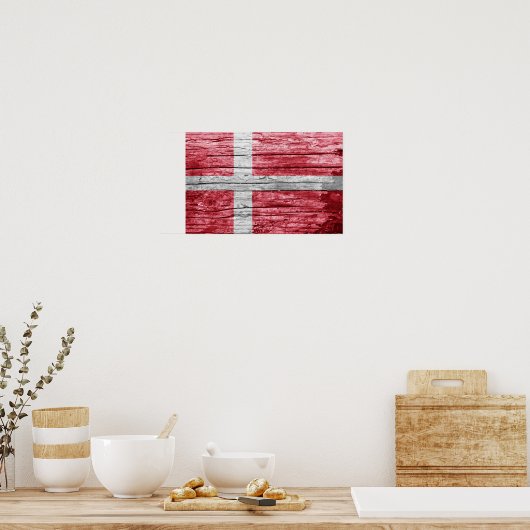 Dänemark Holzflagge Poster (Küche)