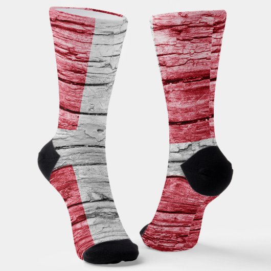 Dänemark Holzflagge Socken (Gewinkelt)