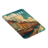 Dänemark Illustration Reise Kunst Vintage Magnet (Rechte Seite)