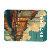 Dänemark Illustration Reise Kunst Vintage Magnet (Horizontal)