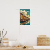 Dänemark Illustration Reise Kunst Vintage Poster (Küche)