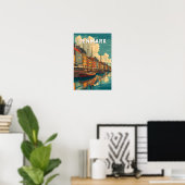 Dänemark Illustration Reise Kunst Vintage Poster (Heimbüro)