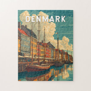 Dänemark Illustration Reise Kunst Vintage Puzzle