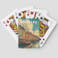 Dänemark Illustration Reise Kunst Vintage Spielkarten