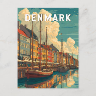 Dänemark Illustration Travel Art Vintag Postkarte