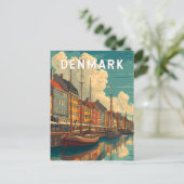 Dänemark Illustration Travel Art Vintag Postkarte (Stehend Vorderseite)