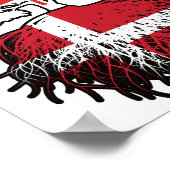 Dänemark Kanadische Tree-Roots-Flagge Poster (Ecke)
