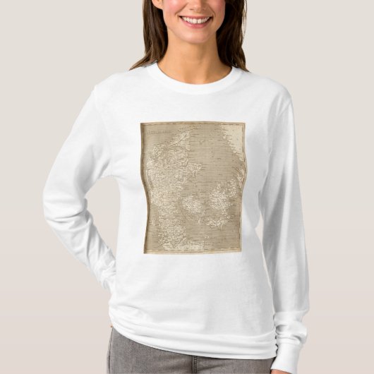 Dänemark-Karte durch Arrowsmith T-Shirt (Vorderseite)