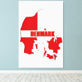 Dänemark-Karte Leinwanddruck (Insitu (Holzboden))