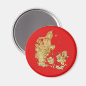 Dänemark Karte Magnet (Vorderseite/Rückseite)