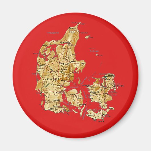 Dänemark Karte Magnet (Vorne)