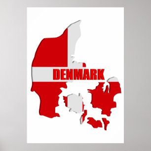 Dänemark-Karte Poster