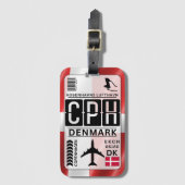 Dänemark Kopenhagen CPH Flughafen-Code Gepäckanhänger (Vorderseite Vertikal)