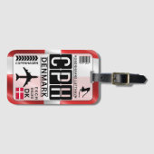 Dänemark Kopenhagen CPH Flughafen-Code Gepäckanhänger (Vorderseite (Horizontal))