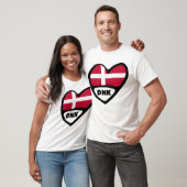 Dänemark Land Code Flag Heart Button Abzeichen, DN T-Shirt (Unisex)