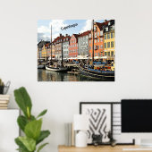 Dänemark, Landschaftlicher Kanal in Kopenhagen Poster (Heimbüro)