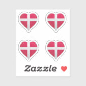 Dänemark Liebe Flaggenstempel Aufkleber (Blatt)