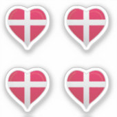 Dänemark Liebe Flaggenstempel Aufkleber (Vorderseite)