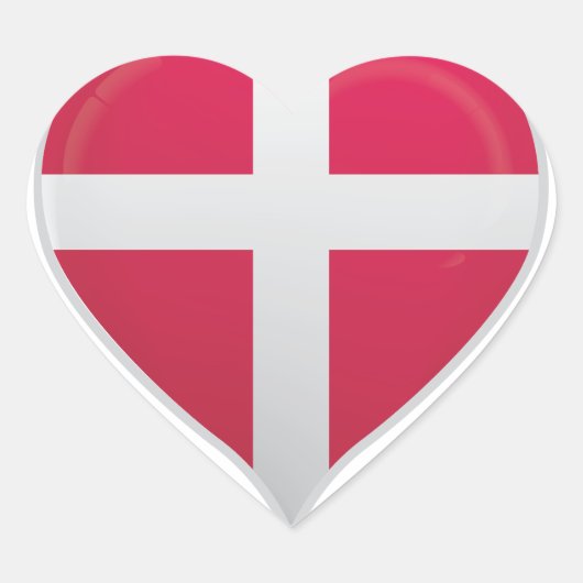 Dänemark Liebe Flaggenstempel Herz-Aufkleber (Vorderseite)