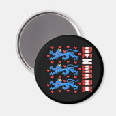 Dänemark Löwen Logo Danmark Royal Wappen Magnet (Vorderseite/Rückseite)
