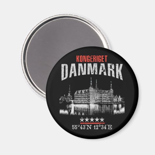 Dänemark Magnet (Vorderseite/Rückseite)