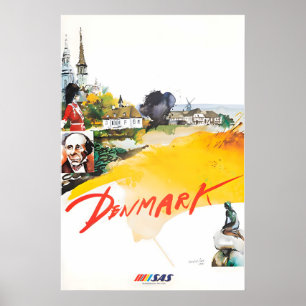Dänemark-Malerei SAS-Reiseplakat dänische Kunst Poster