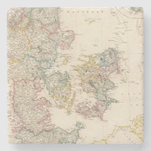 Dänemark mit Einfügungskarte von Island Steinuntersetzer